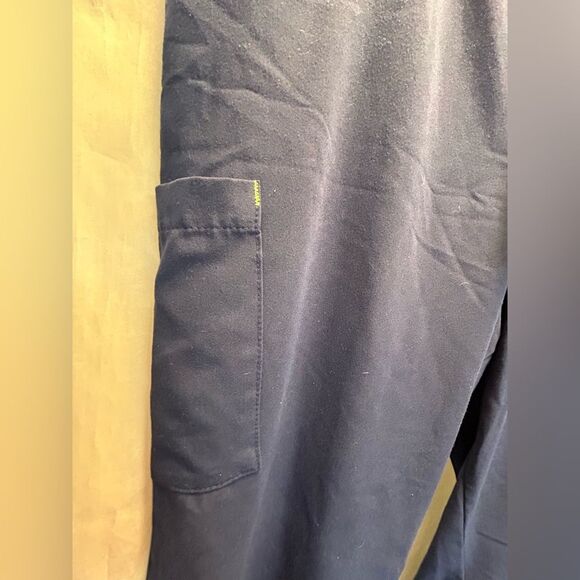 Jockey navy blue scrub pants with lime and teal accents, size XL - Picture 2 of 8
